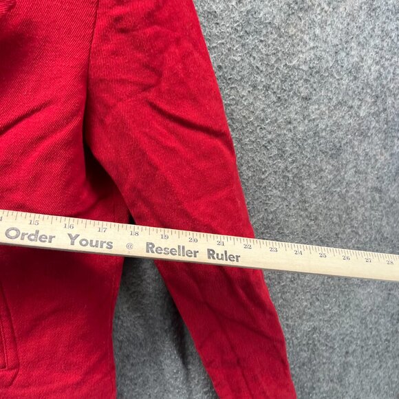 Lauren Ralph Lauren Jacket Women 6 Red Double Breasted Peacoat Blazer Gold - Picture 5 of 11